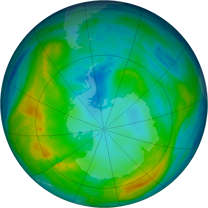 Antarctic ozone map for 07 May 1980